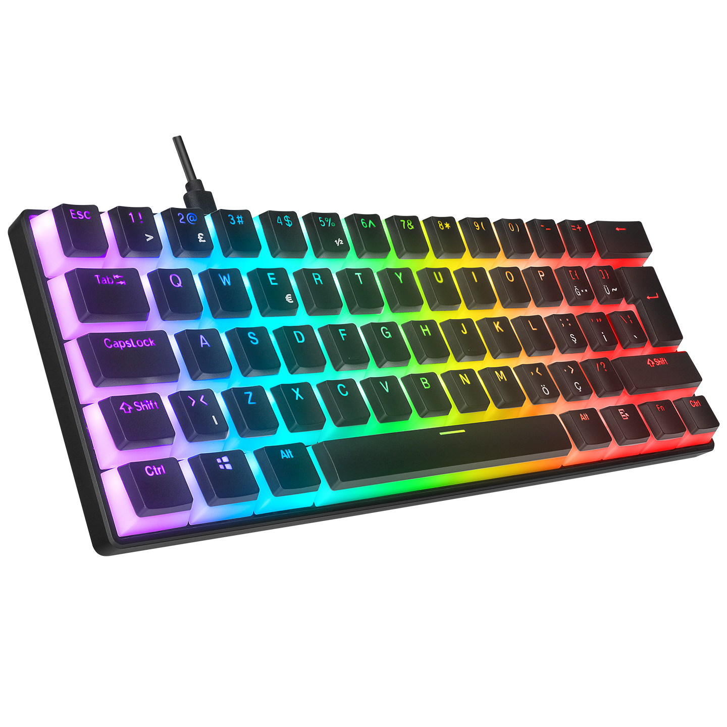 Everest Briar Siyah Type-C Bağlantılı RGB Puding Tuşlu Gaming Oyuncu Klavye Q Mekanik Red Switch