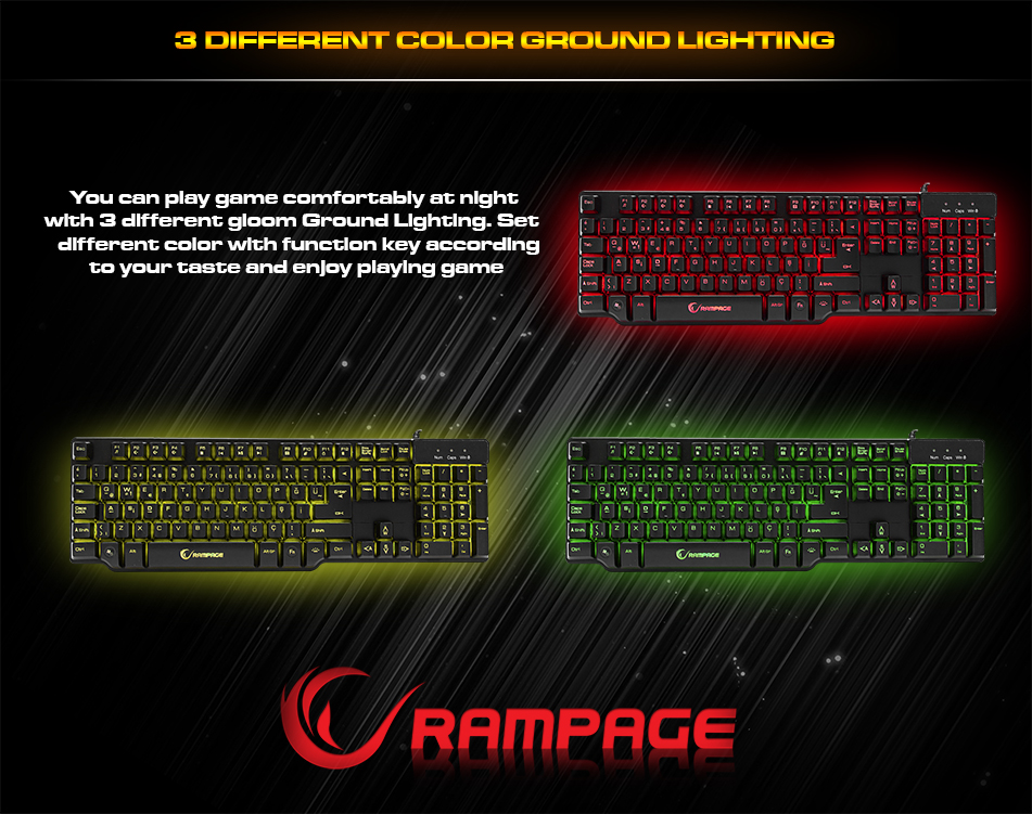 Rampage Kb R88 Black Usb Mechanical Feeling And Palm Rest Gaming Q Keyboard Rampage